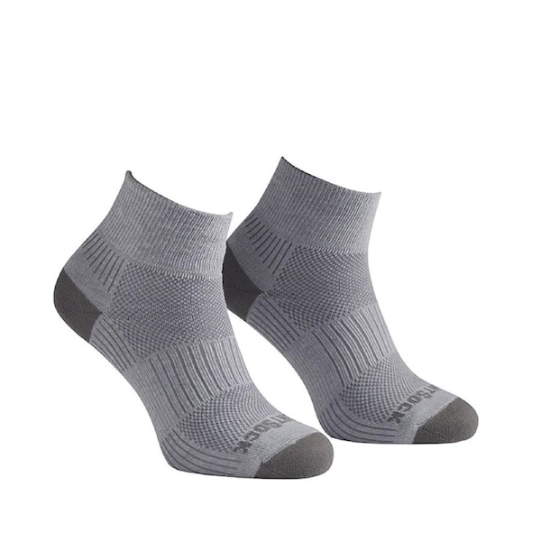 Wrightsock Coolmesh II Quarter Titanium Unisex Running/Training Socks M