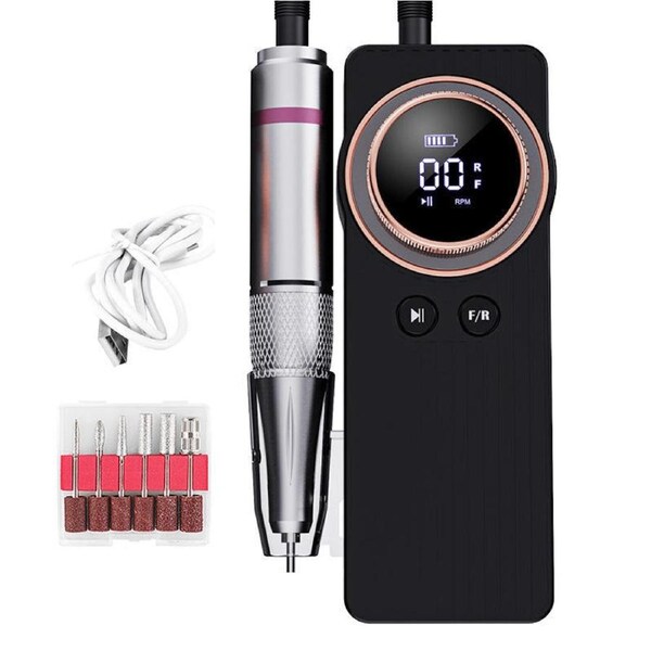 Beakey Electric Nail Drill Kit 35000RPM Pro Drill Nail E File Manicure Pedicure-Black