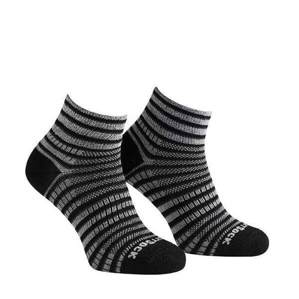 Wrightsock Coolmesh II Stripe Black/White Running/Training Socks M