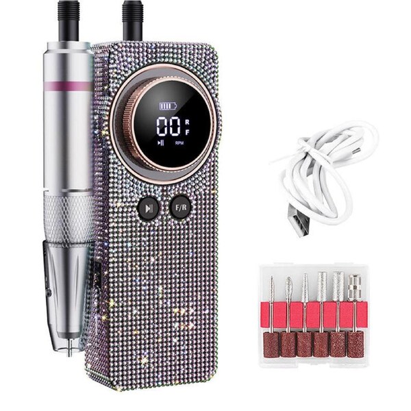 Beakey Electric Nail Drill Kit Diamond Shiny Style 35000RPM Salon Use Manicure Pedicure