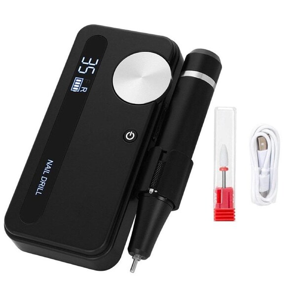 Beakey Electric Nail Drill Kit 35000RPM Pro Drill Nail E File Manicure Pedicure Polishing Tool-Black