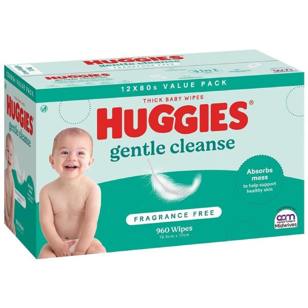 Huggies Fragrance Free Baby Wipes 24 x 80 Wipes