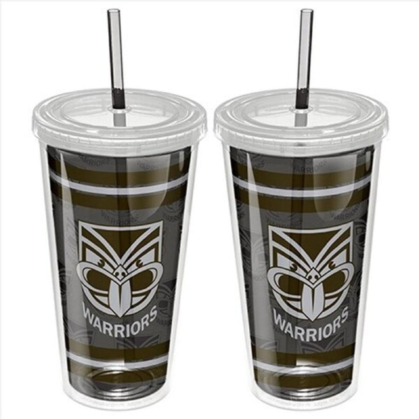 NRL - Warriors Tumbler W/Straw