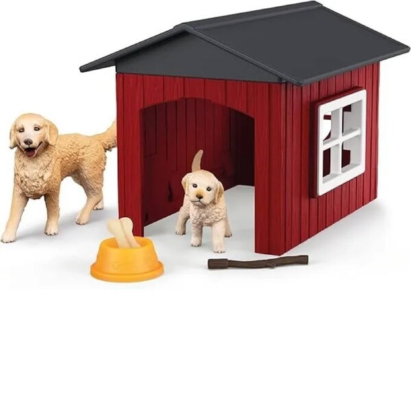 Schleich Farm World - Dog Kennel with Golden Retriever