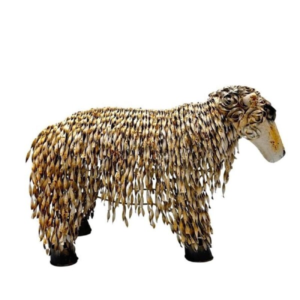 Willow & Silk Metal 'White' Sheep Statue 56x33x37.5cm