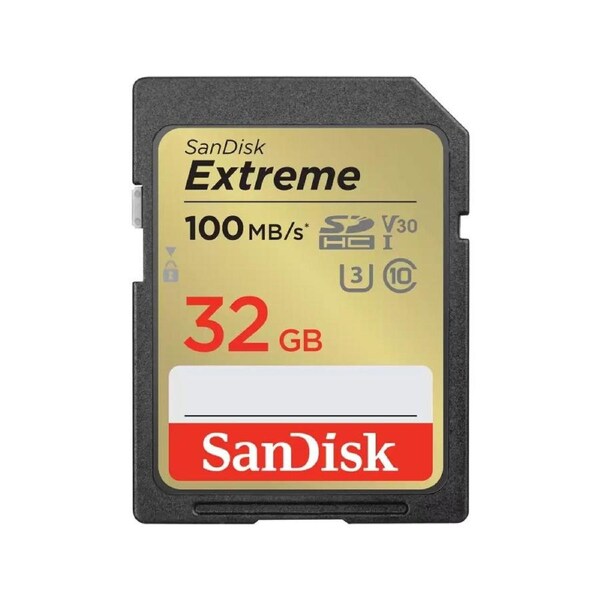 Sandisk Extreme SDXC 32GB 100MB/s R 60MB/s W, V30 U3, C10 Memory Card