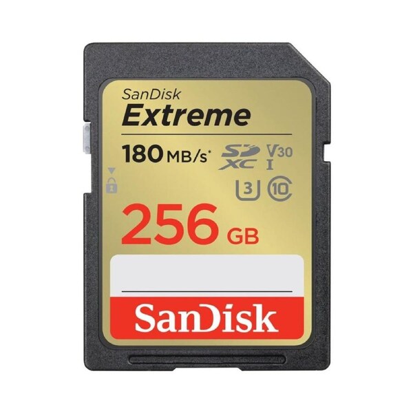 Sandisk Extreme SDXC 256GB 180MB/s R 130MB/s W, V30 U3, C10 Memory Card