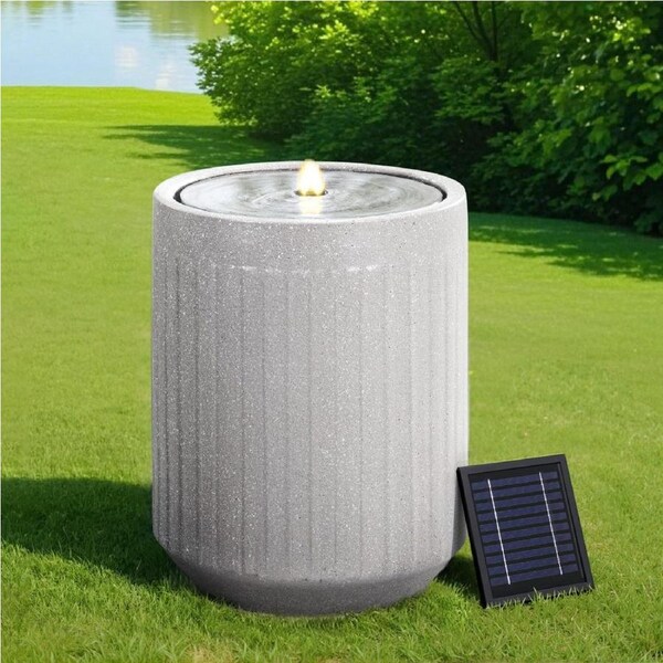 1x Gardeon Solar Fountain Water Feature Outdoor Fountain LED Lights Beige