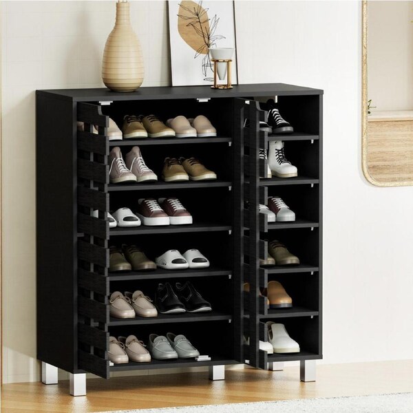 6 Tier Artiss Shoe Cabinet Storage Rack Black