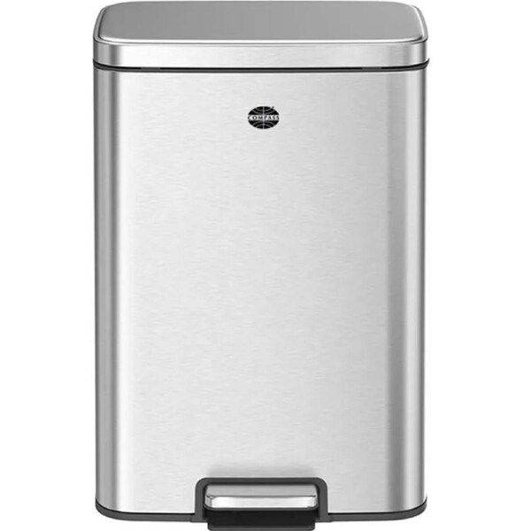 Compass Stainless Steel Pedal Lid Swing Bin 50L Silver