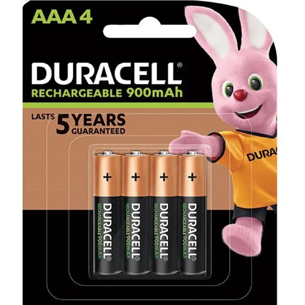 Duracell AAA Rechargeable Batteries 900mAh 4 Pack