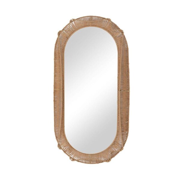 Willow & Silk Wall Mirror Hamptons Oval Weave 120cm Natural
