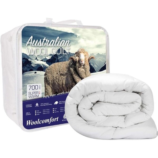 Australian Made Merino Wool QUEEN Quilt - Doona - Duvet - Bedding - Blanket - 700GSM