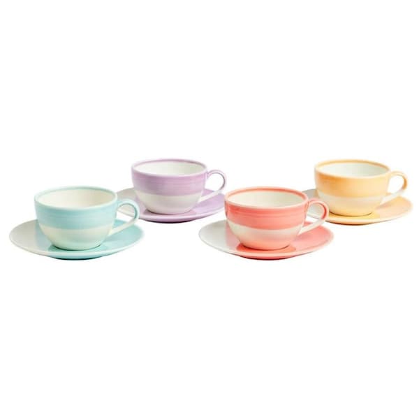 Royal Doulton 1815 Bright 4 Piece Cappuccino & Saucer Set - 256ml Mixed