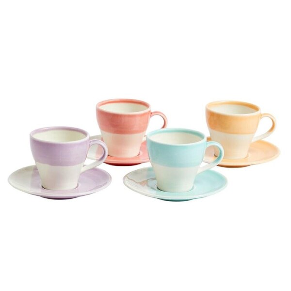 Royal Doulton 1815 Bright 4 Piece Espresso & Saucer Set - 110ml Mixed