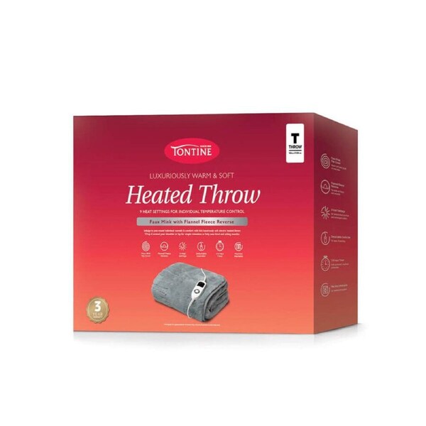 Tontine Luxuriously Warm & Soft Electric Heated Throw 120x160cm Pewter Blue