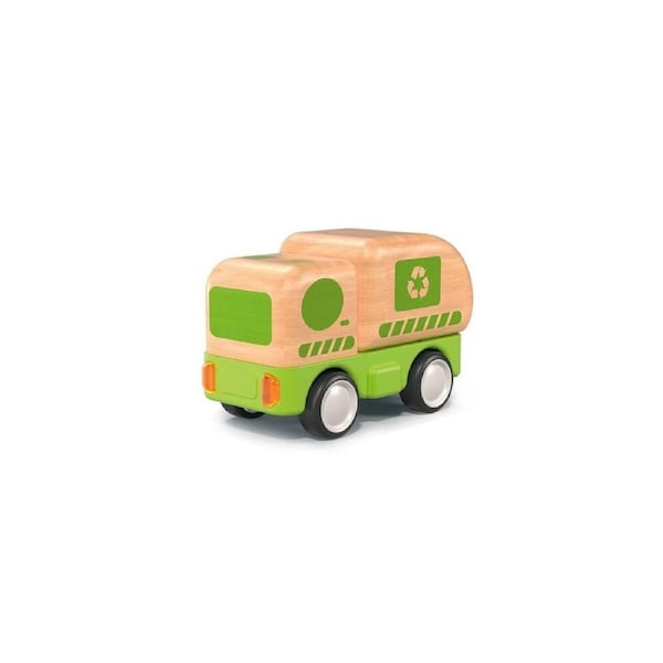 Wanborns Wooden Friction Truck Recycling With Sound And Light Kids/Children 18m+