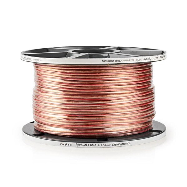 Nedis Speaker Audio Cable 2x2.5mm2 Copper 100m Round PVC Transparent Reel