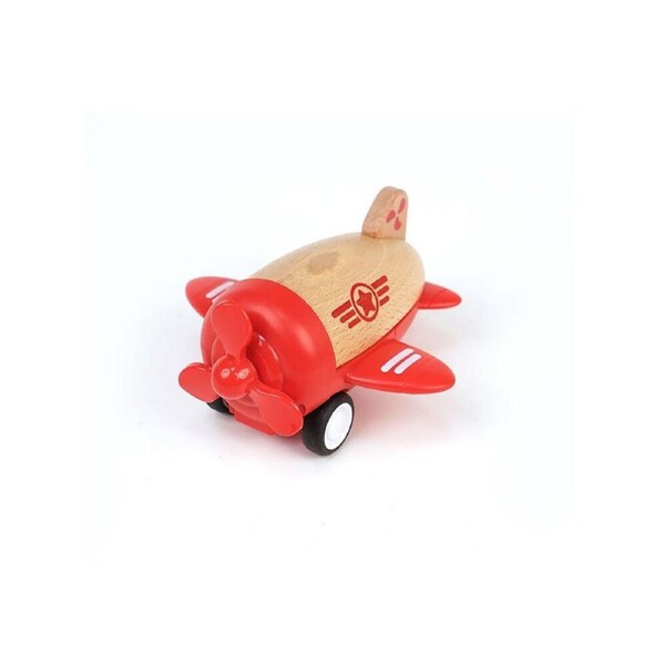 Wanborns Wooden Racer Plane Propellor With Sound- Red Kids/Children 18m+