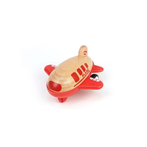 Wanborns Wooden Racer Plane Airplane With Sound- Red Kids/Children 18m+