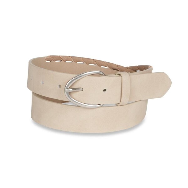 Jessica Simpson Women's Sueded Wrapped Hip Fashion Belt Natural/Silver S-M