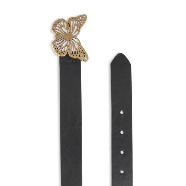 Jessica Simpson Women's Butterfly Feature Buckle Hip Belt Black L-XL