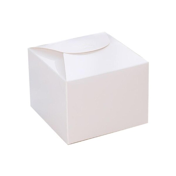10Pcs Gift Box Freestanding Easy to Carry Paper All Match Fantasy Gift Container for Bakery White L