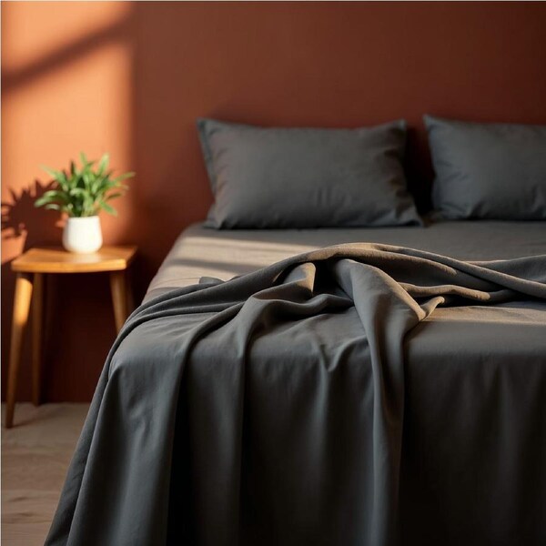 Royal Comfort Bed Set 1 x Bamboo Cotton Balmain Sheet Set And 1 x Bamboo Quilt Pewter / Queen