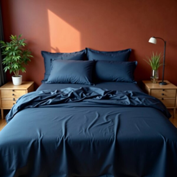 Royal Comfort Balmain Bamboo Cotton Sheet Set and Bamboo Quilt Bundle Royal Blue / King
