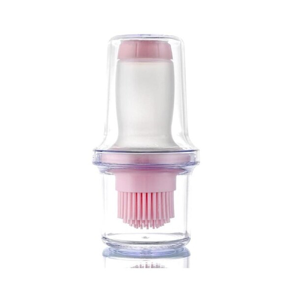 Oil Brush Multifunctional Heat Resistant Silicone Creative Grill Oil Bottle for Kitchen Pink