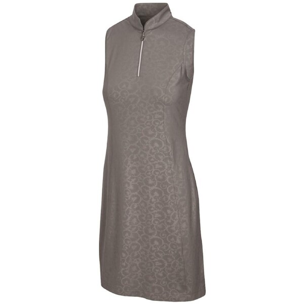 Greg Norman Gardenia Sleeveless Short Sleeve Zip Dress - Graphite S