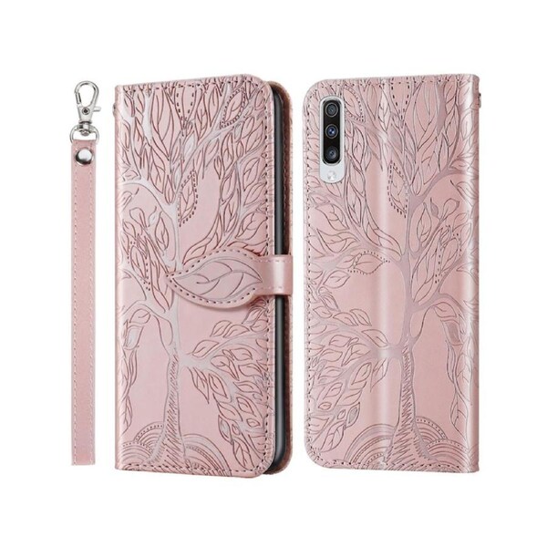 Xkladz Cover per Samsung Galaxy A50 / A30s / A50s, Custodia Trasparente con Motivo Fiore, Protettiva Antiurto in Silicone Morbido TPU per Ragazzi, Ragazze, Uomini e Donne, Tavola in cachi