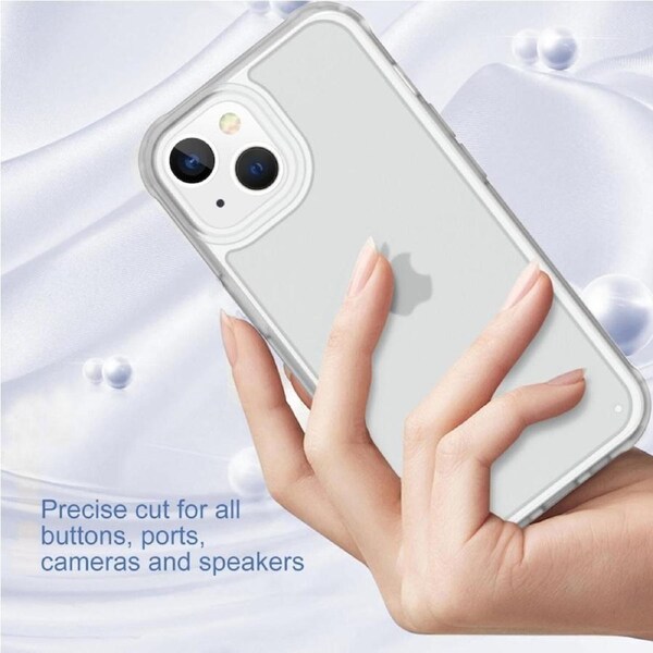 Riccase Clear Flower Pattern Case For IPhone 13/14 - Shockproof Hard PC Back & Soft TPU Bumper, Anti-Yellowing