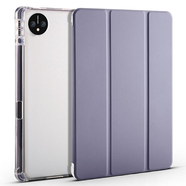 For Huawei Matepad Pro 11 (2024) Tri-Fold Stand Leather Case Clear Back Cover With Pen Slot
