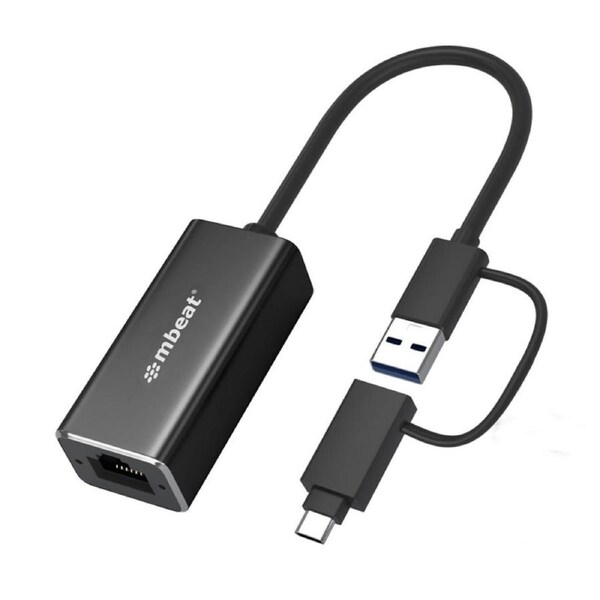 mbeat 2-in-1 USB 3.1 Gigabit LAN Adapter with USB-C Converter [MB-CU3-LAN]