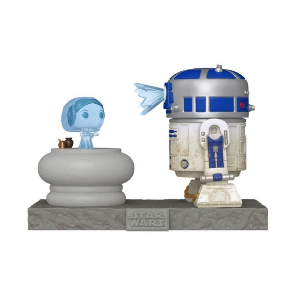 Star Wars R2D2 w/ Leia Hologram Deluxe Vinyl Pop! Action Figure Toy