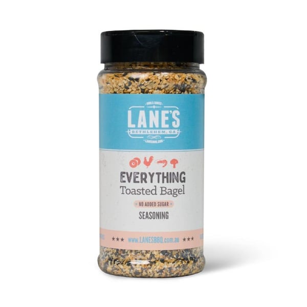 Lane's Everything Toasted Bagel Pit Master Size BBQ Rub Seasoning 325gm
