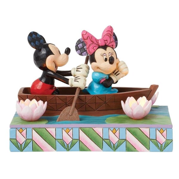 Disney Traditions by Jim Shore - Mickey & Minnie Love Rowboat LED Figurine 11.4cm