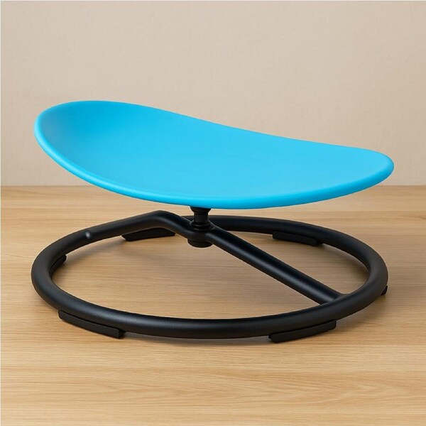 Kids Swivel Chair Rotating Sensory Stool for Balance & Coordination Training Non-Slip Fun Seat Blue