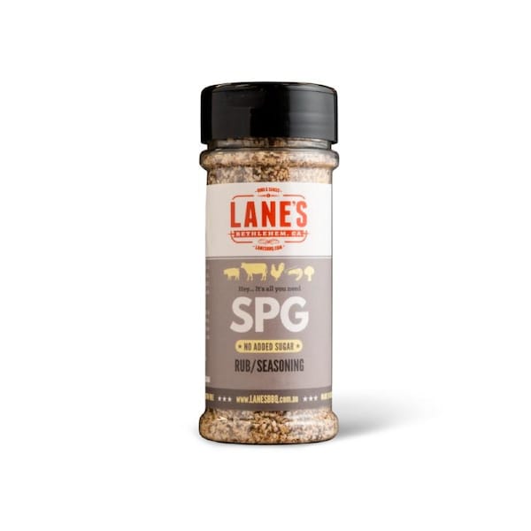 Lane's SPG ( Salt, Pepper, Garlic) Small Shaker Size BBQ Rub Seasoning 130grams