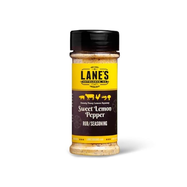 Lane's Sweet Lemon Pepper Small Shaker Size BBQ Rub Seasoning 136grams