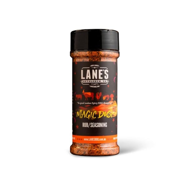 Lane's Magic Dust Hot Small Shaker Size BBQ Rub Seasoning 124grams