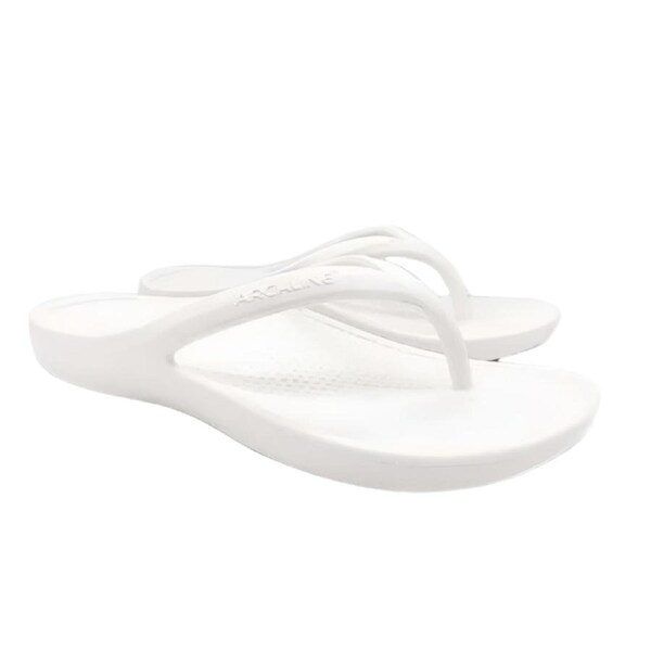 Archline Orthotic Foam Thongs Arch Support Flip Flops Orthopedic Rebound White 39