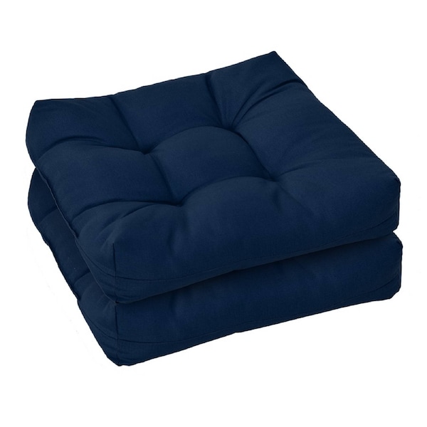 Costway 2pcs Lounge Chair Cushion Soft Square Seat Pad Indoor/Outdoor 53x53cm Navy