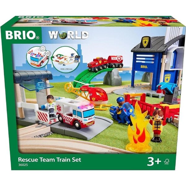 Brio World Rescue Team Train Set 38pc 36025