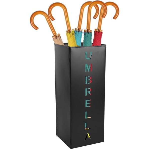 Metal Umbrella Stand, Free Standing Umbrella Rack, Multipurpose Walking Sticks Holder for Umbrella Cane Entryway Home Office( 16.5x6.3x6.3inch)