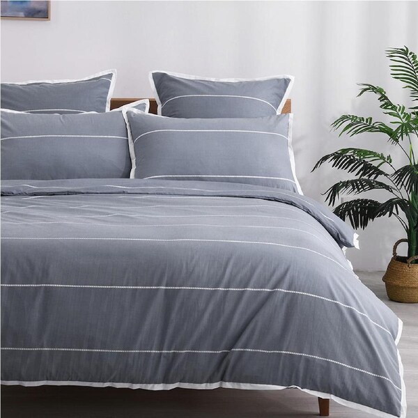 Jason Commercial Calista Printed Quilt Cover Set Granite King Single