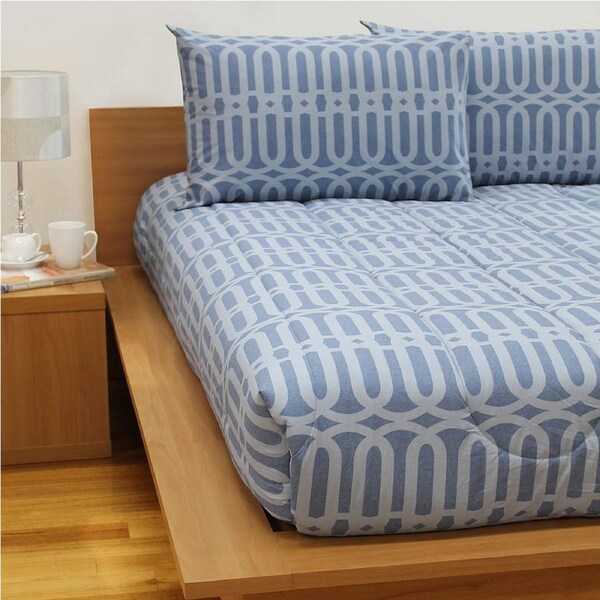 Jason Commercial Linx Printed Quilt Cover Bedding Set Denim King
