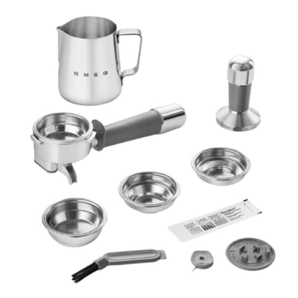 Smeg 50's Style Espresso Manual Coffee Machine with Grinder (White)