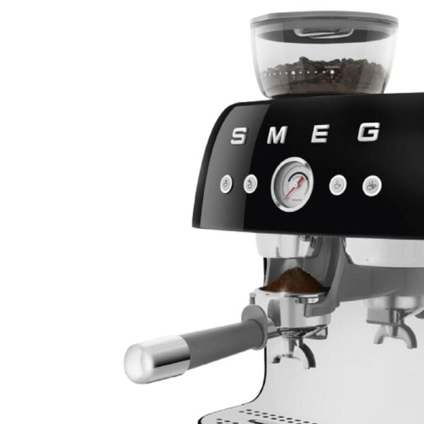 Smeg 50's Style Espresso Manual Coffee Machine with Grinder (Black)